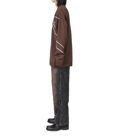 WASHED RAVE JEANS BROWN SPRAY