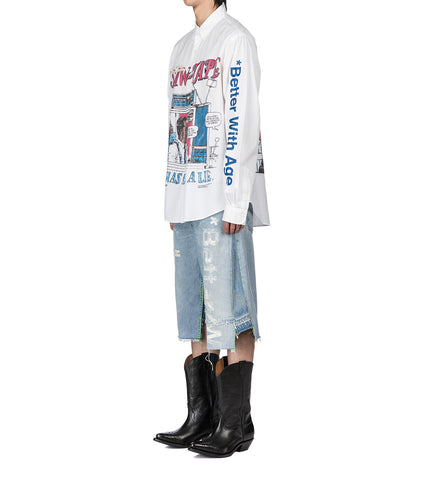 CLEMENTINE DOUBLE-WIDE LONG DENIM SHORT INDIGO 32
