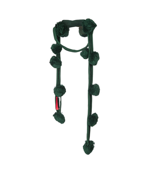 POM POM SCARF FOREST GREEN