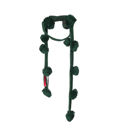 POM POM SCARF FOREST GREEN