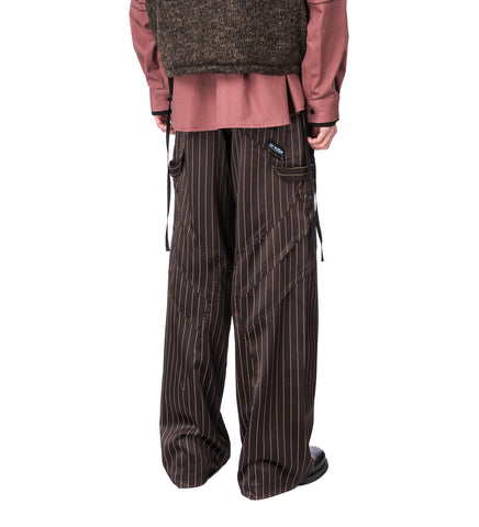 PLEATED STRAIGHT TROUSERS BROWN/GOLD