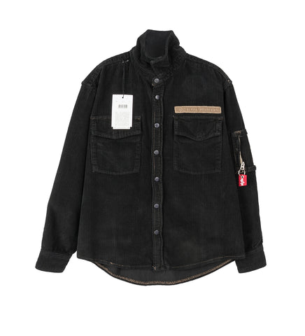 PROTOTYPES x ALPHA INDUSTRIES SPRAYED CORDEROY OVERSHIRT DARK GREY
