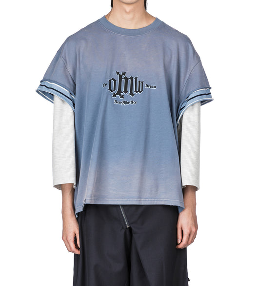 STANDY 3-LAYERED TEE FOG BLUE