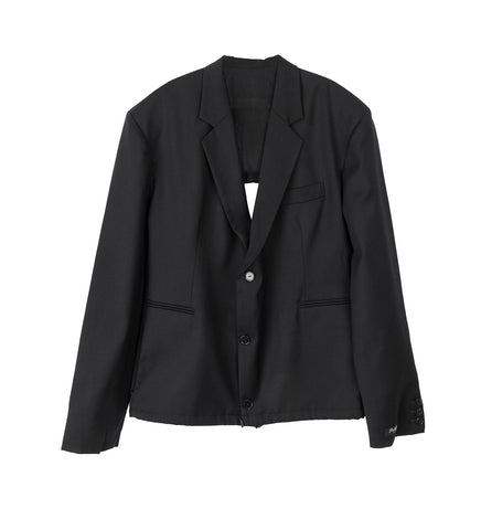 OPEN BACK TAILORED JACKET PLAIN VERSION BLACK