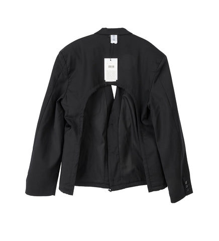 OPEN BACK TAILORED JACKET PLAIN VERSION BLACK
