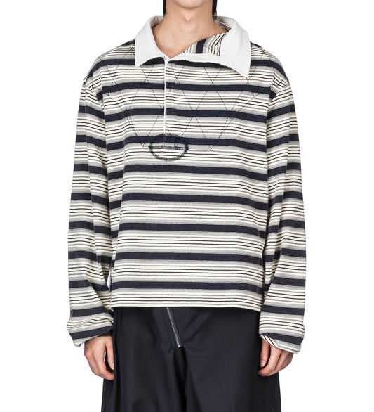 BECKHAM LS POLO SHIRT IVORY INK