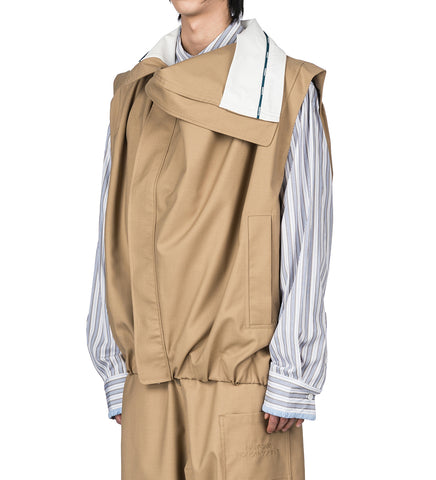 OTTO PLEATED CARGO VEST SCOUT KHAKI