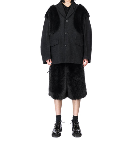 FAUX FUR BOXING SHORTS BLACK