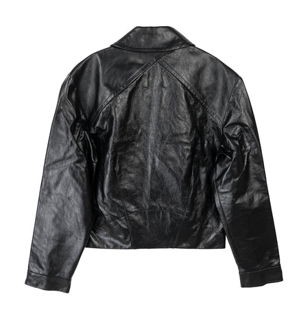 KRANER CROPPED LEATHER BLOUSON RAVEN BLACK