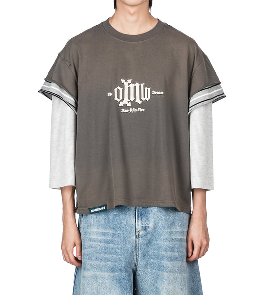STANDY 3-LAYERED TEE PUBBLE GREY