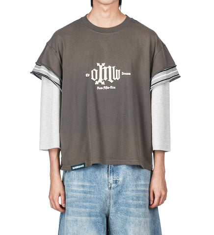 STANDY 3-LAYERED TEE PUBBLE GREY