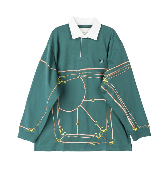 BELT PRINTED RUGBY SHIRT GREEN