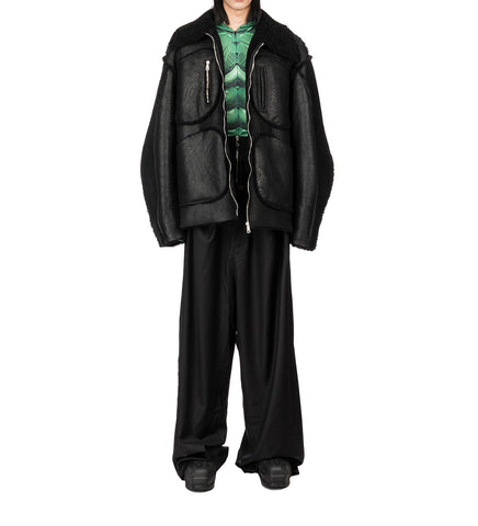 NATASHA ZINKO DOUBLE WAIST BOX PANTS BLACK