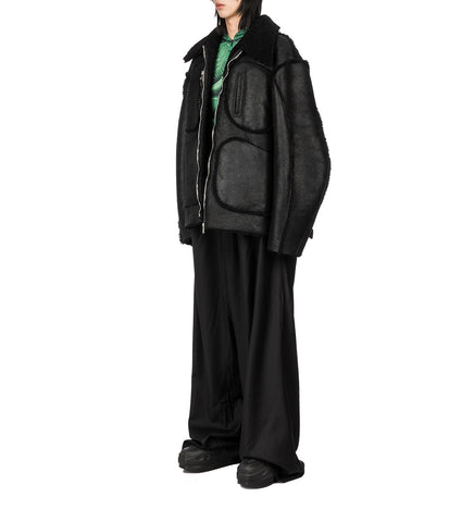 NATASHA ZINKO DOUBLE WAIST BOX PANTS BLACK