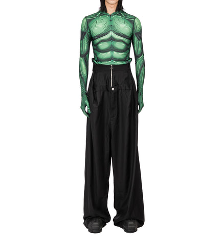 NATASHA ZINKO DOUBLE WAIST BOX PANTS BLACK