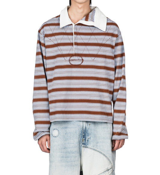 BECKHAM LS POLO SHIRT SEPIA HORIZON