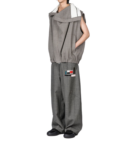OTTO PLEATED CARGO VEST PLUME GREY