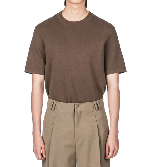 SLIM KNIT TEE LIGHT BROWN