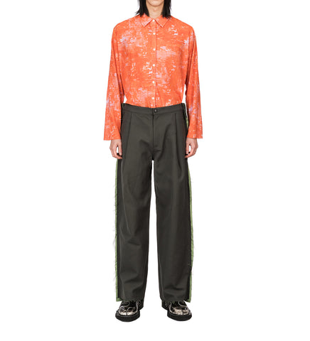 HENRIK VIBSKOV SHORT MESH PLISSE SHIRT ORANGE RIDDLE