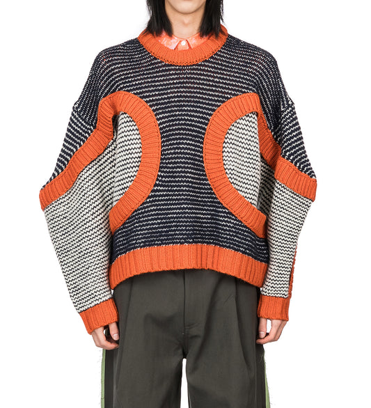 TOMATO SWEATER NAVY/RED/BEIGE