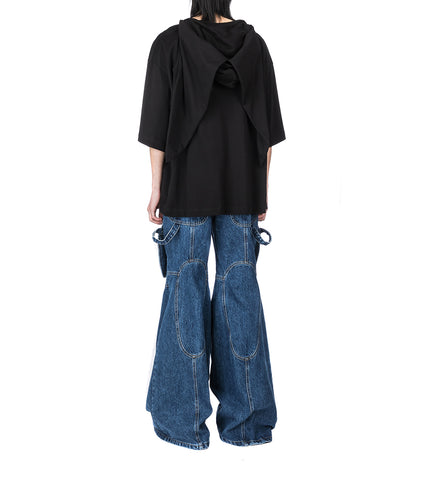 HOODIE GOGGLE T-SHIRT BLACK