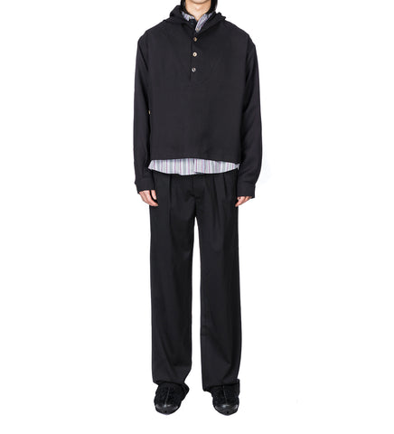 SLATINA HOODED TOP LS COAL BLACK