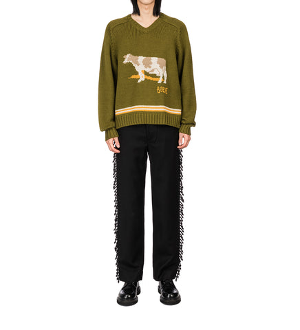 BEADED FRINGE TROUSER BLACK
