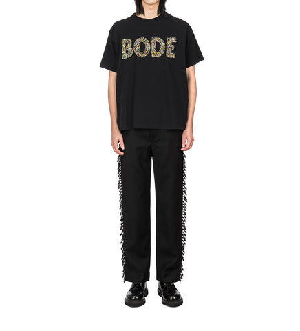 BEADED FRINGE TROUSER BLACK
