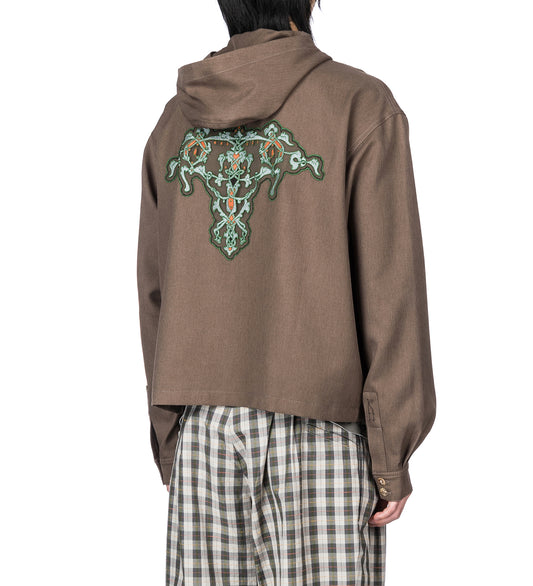 SLATINA HOODED TOP LS SEPIA