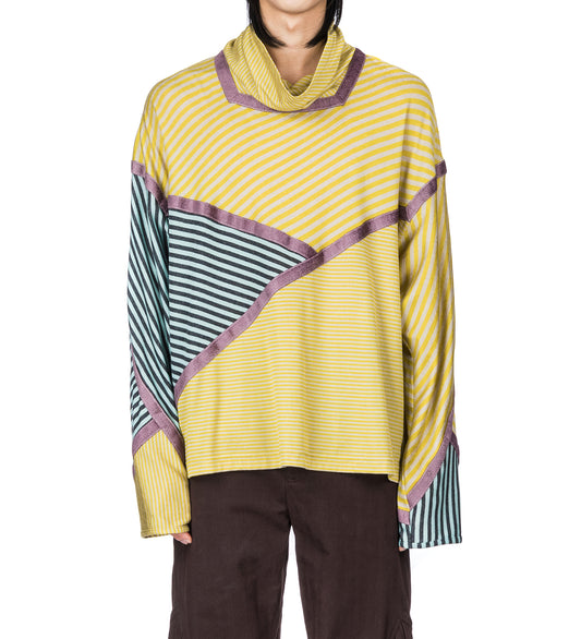 RADAY SHORT JERSEY TOP LEMON&LIGHT GREY