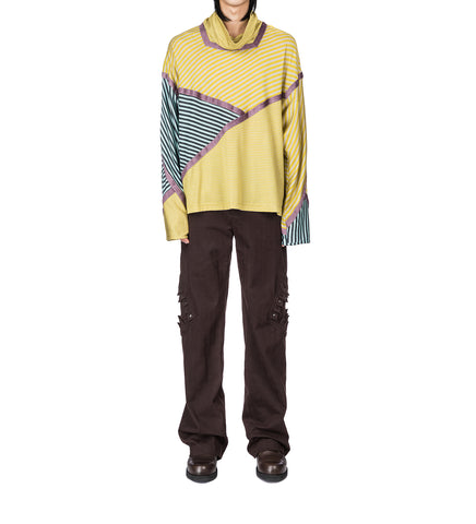 RADAY SHORT JERSEY TOP LEMON&LIGHT GREY