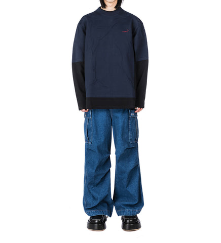 LAYERED LONGSLEEVE T-SHIRT BLACK/NAVY