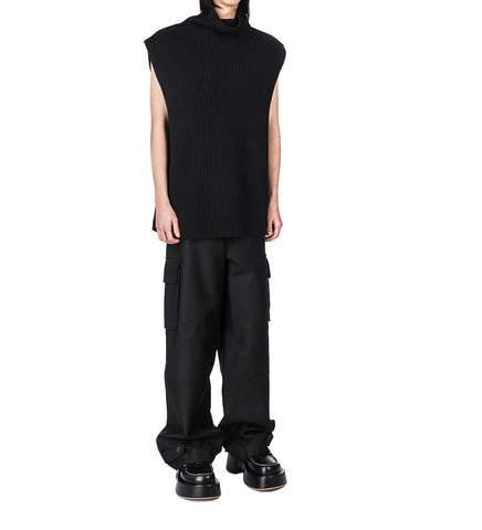 TURTLENECK VEST BLACK
