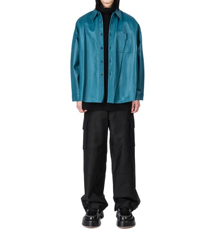 WIDE COTTON CARGO PANTS BLACK
