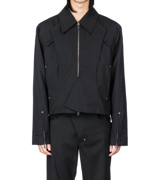 KRANER CROPPED BLOUSON CROW BLACK