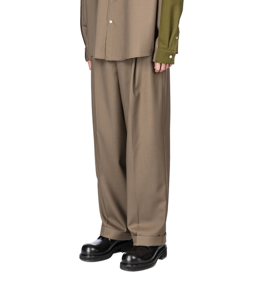 PLEATS PANTS BROWN