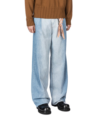 CHAMBRAY JEANS WITH FOULARD LIGHT BLUE