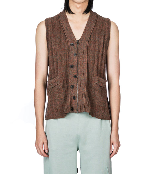 FITZ KNIT VEST MELANGE ORANGE
