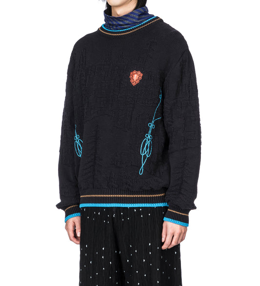 FITZ KNIT JUMPER RUSSET BLACK