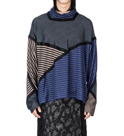 RADAY SHORT JERSEY TOP BLUE&GREY