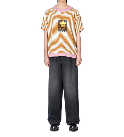 GARMENT DYED DENIM PANTS BLACK