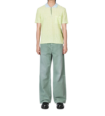 LOGO COLLAR ZIP KNIT LIME