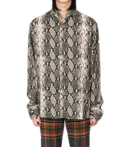 VISCOSE PRINTED CLASSIC SHIRT BLACK