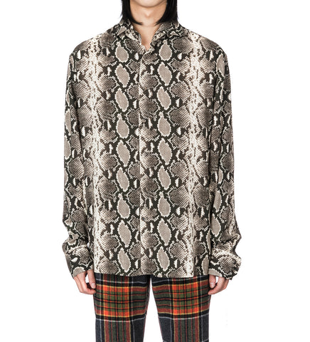 VISCOSE PRINTED CLASSIC SHIRT BLACK