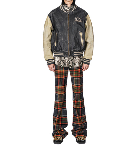 DURANIMAL LEATHER BOMBER BLACK/CREAM