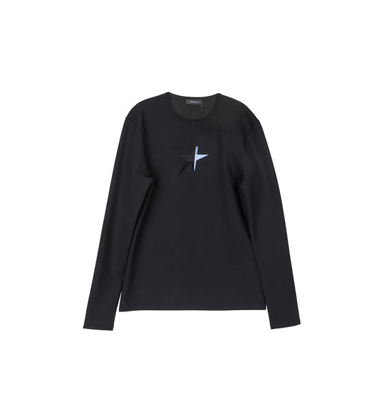 STAR LONG SLEEVE TOP BLACK