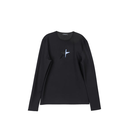 STAR LONG SLEEVE TOP BLACK