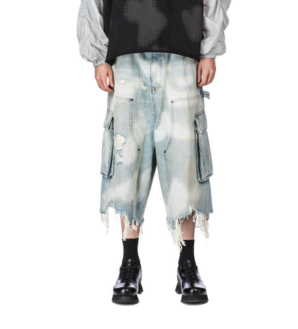 SKY CAMO CARGO SHORTS BLUE