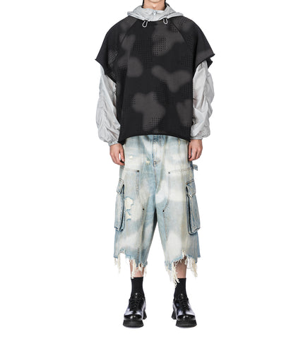 SKY CAMO CARGO SHORTS BLUE