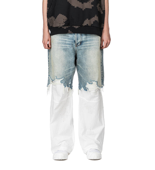HYBRID DENIM PANTS BLUE